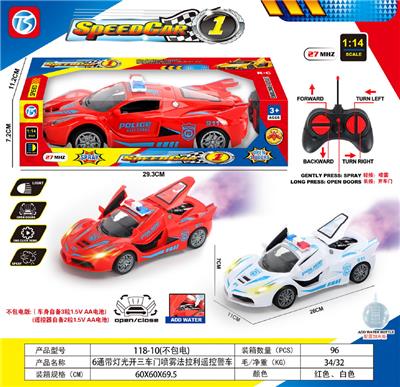 6通带灯光开三车门喷雾法拉利遥控警车 - OBL10230768