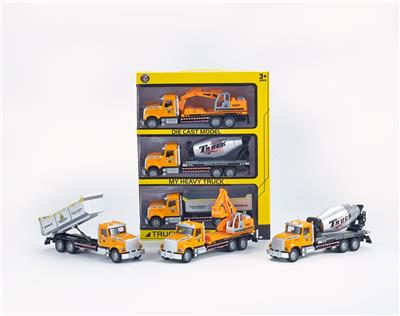 1:28 美式回力声光合金工程车，3只/手提开窗盒
（包3*AG13电池，3种声音效果） - OBL10230908