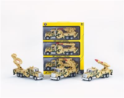 1:28 美式沙漠黄回力声光合金军事车，3只/手提开窗盒
（包3*AG13电池，3种声音效果） - OBL10230914