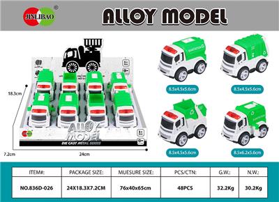 8只/平展示盒
Q版合金回力城市环卫车 - OBL10232075