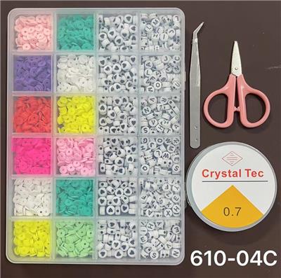 新款24格小软陶+字母珠串珠
盒（带剪刀+线盒+夹子） - OBL10233596