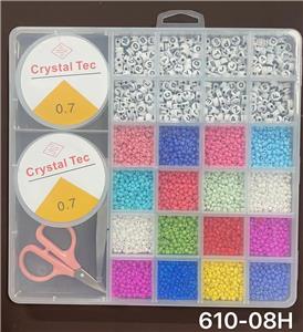 新款2大26格细珠+字母珠串珠盒 - OBL10233626
