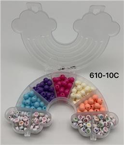 新款英文9格彩虹串珠盒 - OBL10233635