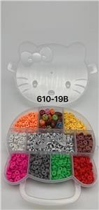 新款英文10格KT猫串珠盒     （软陶片+字母珠） - OBL10233658