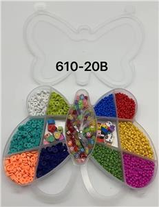 新款英文9格蝴蝶串珠盒      （米珠+陶片+软陶片） - OBL10233662