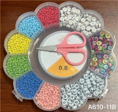 新款阿文13格太阳花串珠盒      （带细珠+线盒+剪刀） - OBL10233698