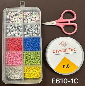 新款俄文10格米珠串珠盒      （带剪刀+线盒） - OBL10233960