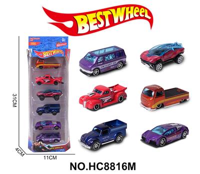 1:64合金车（货车，客车，跑车）6只盒装 - OBL10234303
