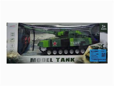1:18四通遥控仿真坦克带灯光音乐包电 - OBL10235780