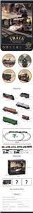 电动模型仿真智能古典火车（灯光加水冒烟）  89PCS - OBL10237261