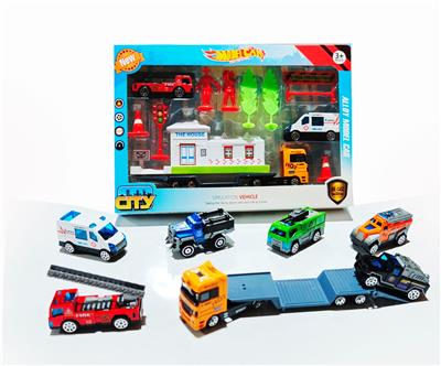 合金滑行城市服务车配拖车套装3款混装 - OBL10238037