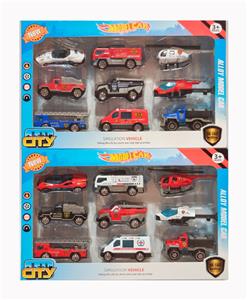 合金滑行警察消防车飞机套装9只装 - OBL10238062