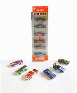 合金火焰图案滑行车6只套装 - OBL10238075