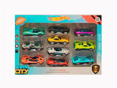 合金滑行跑车10只套装 1比64多款车子随机混装 - OBL10238079