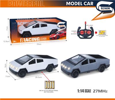 27MHz 1:14四通带前灯明窗椅座仿真遥控车特斯拉赛博皮卡（不包电） - OBL10238647