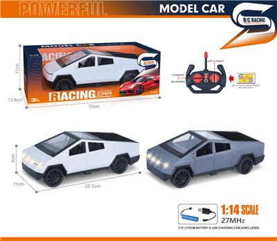 27MHz 1:14四通带前灯明窗椅座仿真遥控车特斯拉赛博皮卡（包电） - OBL10238648