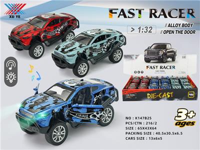 1:32 合金越野车 回力 开门 灯光音乐（12只） - OBL10239226