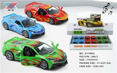 1:32 合金车 克尔维特 开门回力灯光音乐（12只装） - OBL10239229