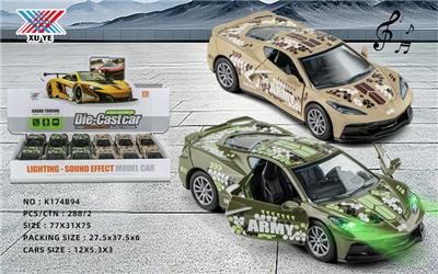 1:32 合金车 美式肌肉车 开门回力灯光音乐（12只装） - OBL10239230