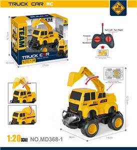 27MHz  1:20带车灯四通遥控挖掘工程车（不包电） - OBL10240329