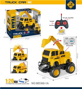 27MHz  1:20带车灯四通遥控挖掘工程车（包电） - OBL10240333