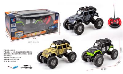 1：18牧马人越野攀爬四通带前灯光遥控车包电（车身包3.7V锂电+USB线，遥控器2粒5号不包） - OBL10240622