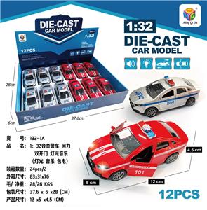 1:32仿真拉达尼瓦开二门回力合金警车带灯光音乐 - OBL10242000