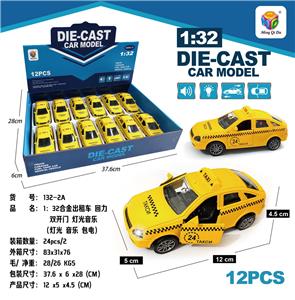 1:32仿真拉达开二门回力合金出租车带灯光音乐 - OBL10242002