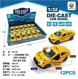 1:32仿真拉达开二门回力合金出租车
带灯光音乐  - OBL10242014