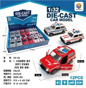 1:32仿真拉达尼瓦开二门回力合金警车
带灯光音乐  - OBL10242016