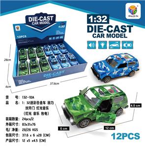 1:32仿真迷彩拉达尼瓦开二门回力合金车
带灯光音乐  - OBL10242018