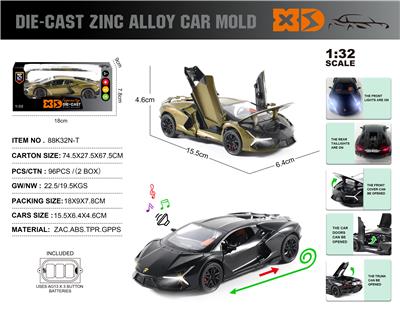 英文1:32压铸锌合金灯光音效兰博基尼新大牛车模 - OBL10244748