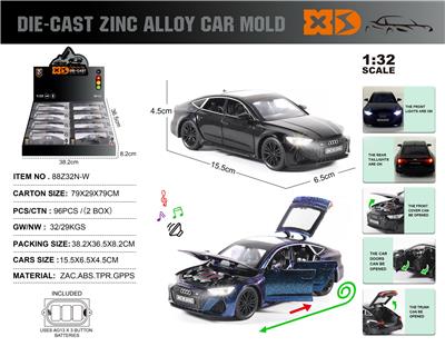 英文1:32压铸锌合金灯光音效奥迪RS7车模 8只/展示盒 - OBL10244760