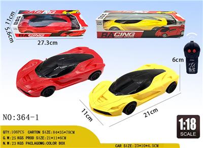 1：18 
无灯 法拉利 二通 遥控跑车
不包电 （车底3AA-遥控器2AA） - OBL10245027