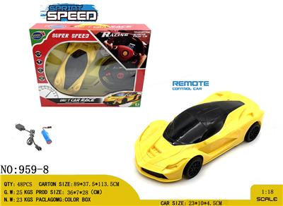 1:18 
法拉利 四通 遥控车  
包电（车底3.7V锂电池+USB数据线全包 遥控器2AA-不包） - OBL10245175