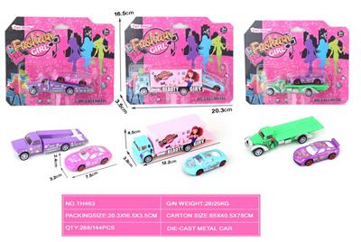 斜坡车/拖板车/货柜车：芭比女孩系列单只装配合金车：3款混装
 - OBL10247242