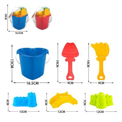 沙滩桶（爱心桶）套装6pcs - OBL10247324