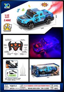 1比12十四通遥控2.4G带灯光音乐喷雾侧行特技车(包电）（GCC） - OBL10248898