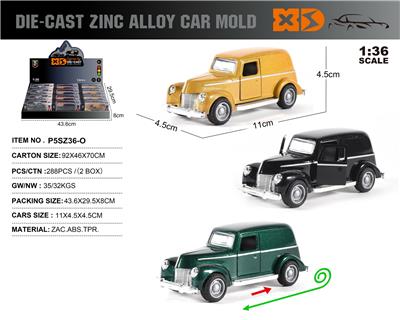 英文1:36压铸锌合金经典老爷车车模12只/展示盒 - OBL10253034