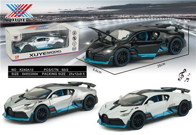 1:24 合金模型 布加迪 六开门 回力灯光音乐（1只装） - OBL10253047