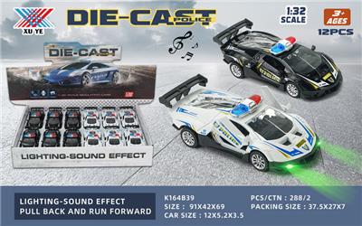 1:32 合金车 SV12警车 开门回力灯光音乐（12只装） - OBL10253055