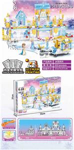 冰雪奇缘小颗粒积木乐园带灯光(632+PCS大盒装)内置步骤分包 - OBL10254110