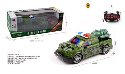 1:16F150福特猛禽四通遥控带3D灯光遥控军事警车不包电（车身3粒5号，遥控器2粒5号） - OBL10255242