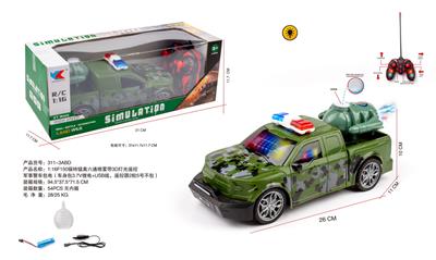 1:16F150福特猛禽六通喷雾带3D灯光遥控军事警车包电（车身包3.7V锂电+USB线，遥控器2粒5号不包） - OBL10255257