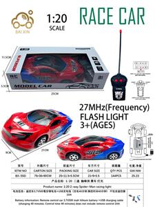 1: 20  二通 PVC车 赛车 灯光(遥控车3.7V500毫安锂电池+USB充电线-充电40分钟.操控时间40分钟 不包含遥控器2AA)蜘蛛侠 - OBL10257086