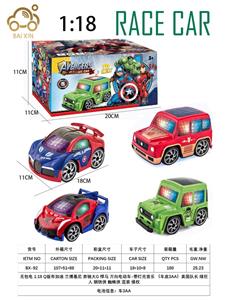 1:18无包电 Q版布加迪 兰博基尼 奔驰 悍马 万向电动车-带灯光音乐 车底3AA 蜘蛛侠 钢铁侠 绿巨人 美国队长混装 侵权 - OBL10257270