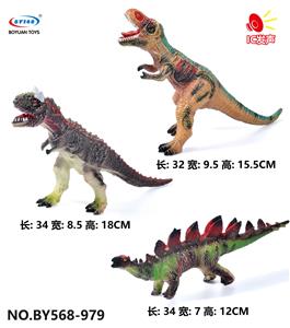搪胶恐龙模型充棉带 IC 3款混装 - OBL10257390