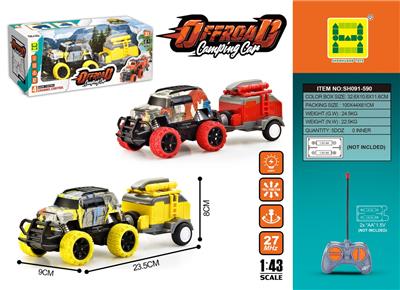 1:43拖挂四通灯光遥控车（无包电） - OBL10259911