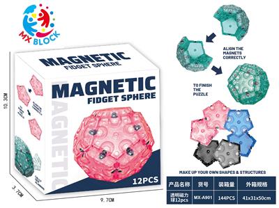 透明五边形磁力球12PCS - OBL10261114
