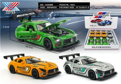 1：24 合金车 AMG爆款拉花 4开门 回力灯光音乐（8只装） - OBL10261160